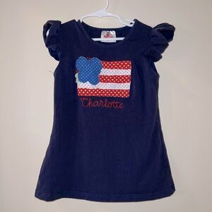 Charlotte Monogram Patriotic Flag Shirt